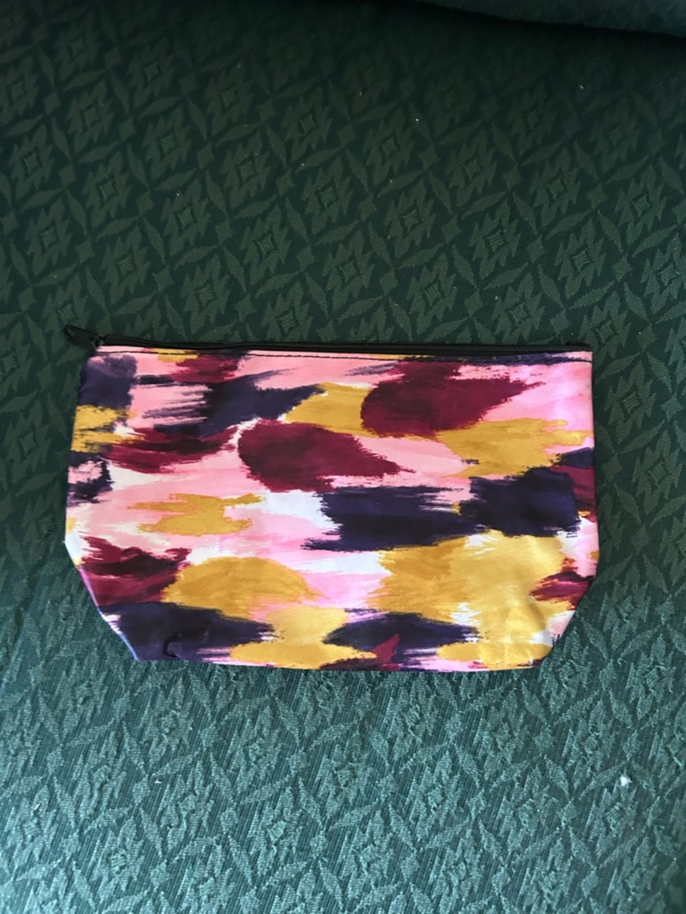 Abstract Pink & Gold Brushstroke Cosmetic Bag - Picture 2 of 3